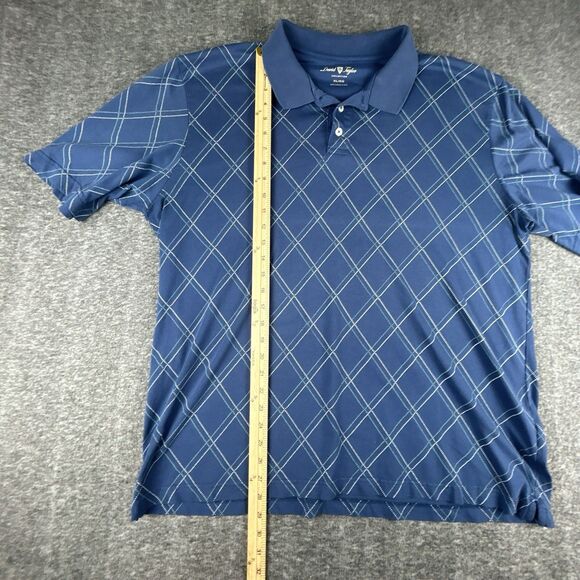 David Taylor Collection Polo Shirt Men’s Size XL Blue Short Sleeve Diamond Check - Picture 9 of 10